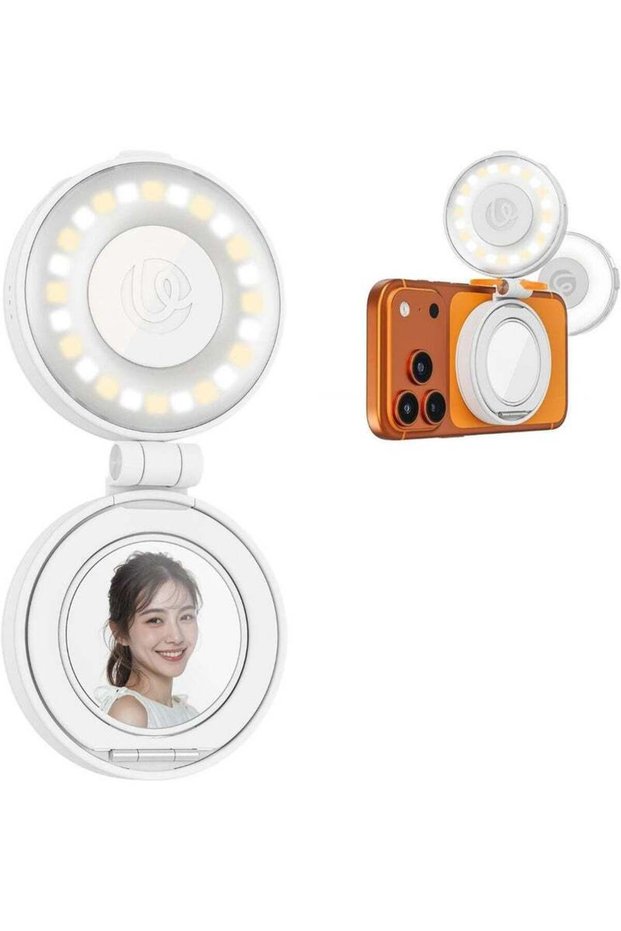 Ulanzi Magnetic Selfie Light, Upgraded ULANZI LM23 360° Phone Ring Light for iPhone Magsafe with Mir