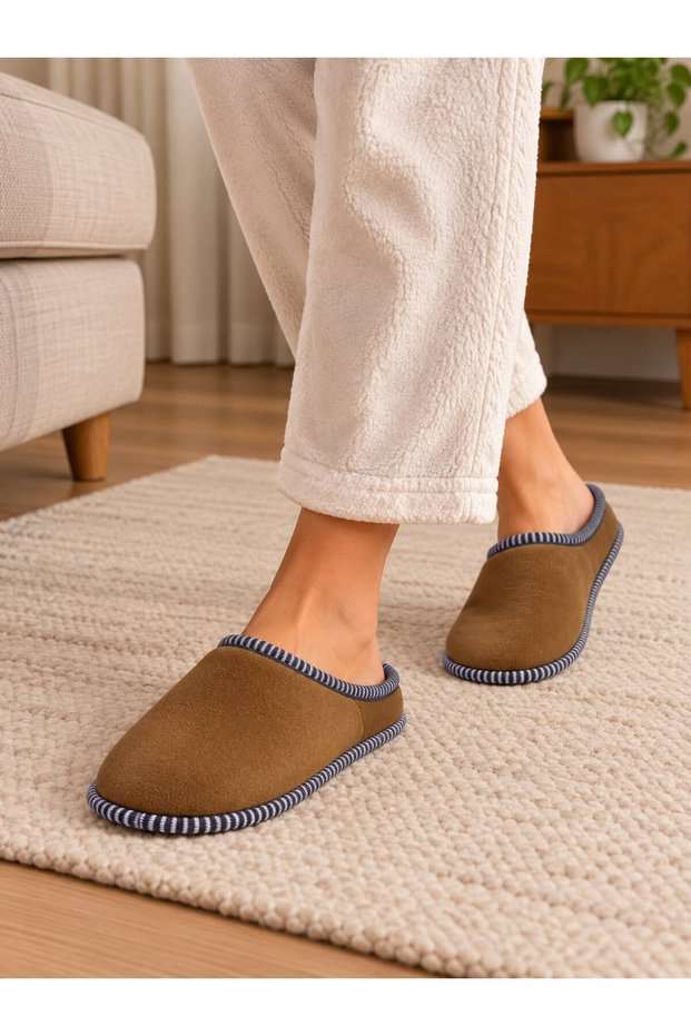 Seli Women's Textile Sole Silent Insole with Plush Fur Inside, Home Slippers and Comfortable House Slippers