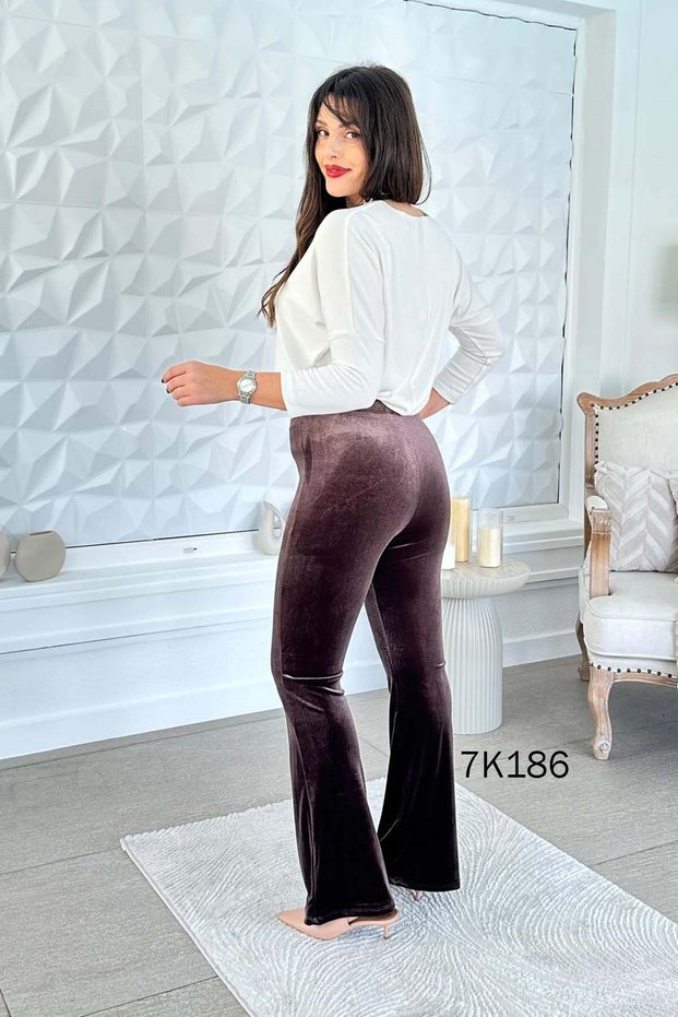 Elastic Waist Velvet Trousers 7K186