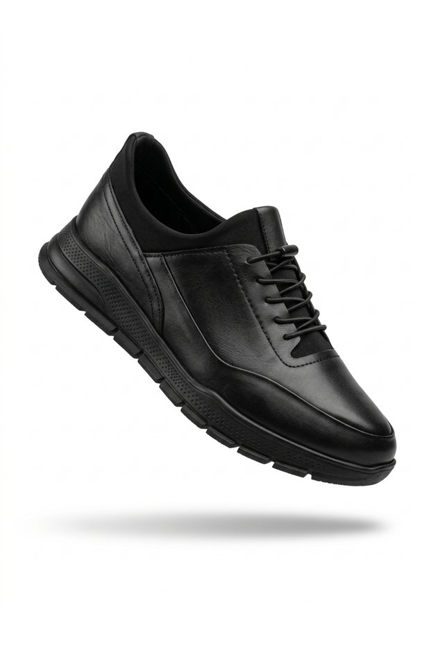 Atc 8703 Black Genuine Leather Orthopedic Non-Slip Sole Winter Men's Shoes