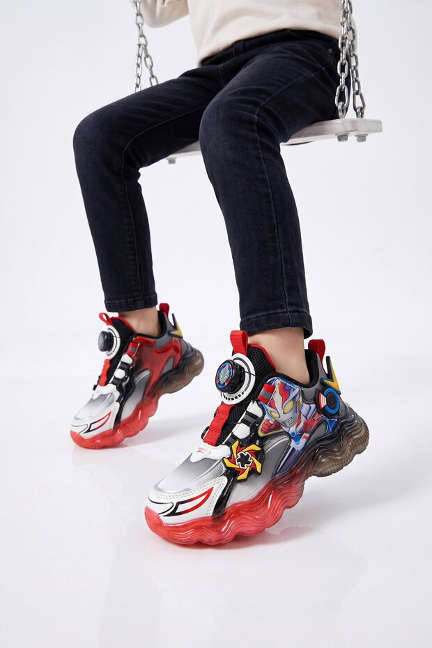 Smart Lace-Up Lightweight Comfortable Sole Red Unisex Children's Sports Shoes Sneaker Kalen P