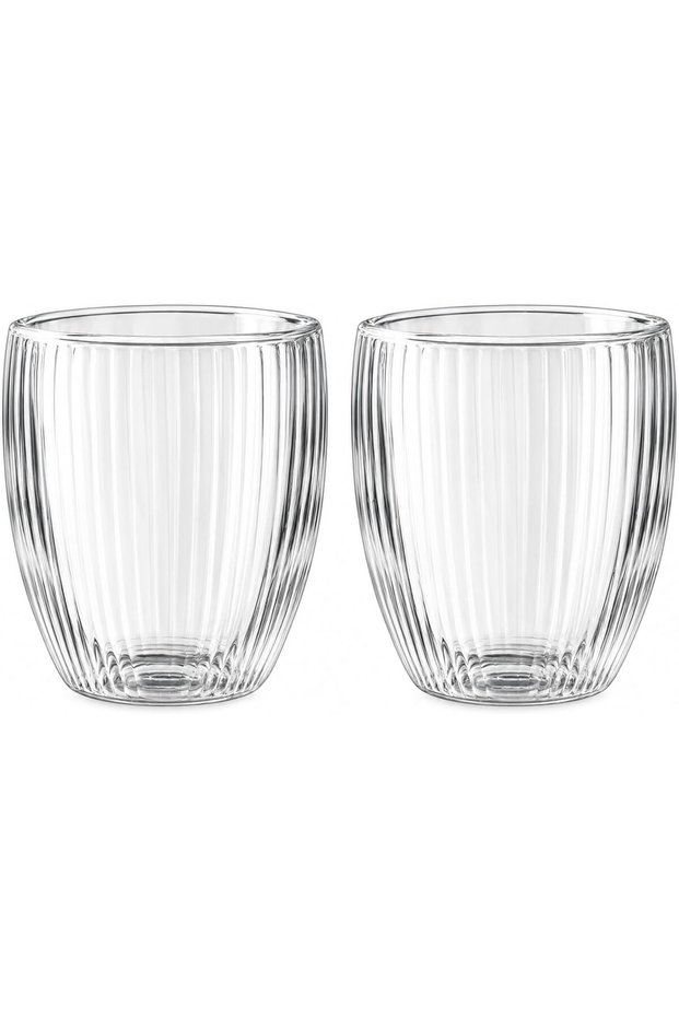350ml ETO Double Wall Borosilicate Glass Cups, Set of 2, Clear