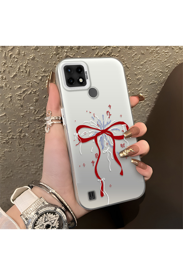 Realme C21 Compatible Romantic Bow and Star Case, Fashionable, Secure Protection