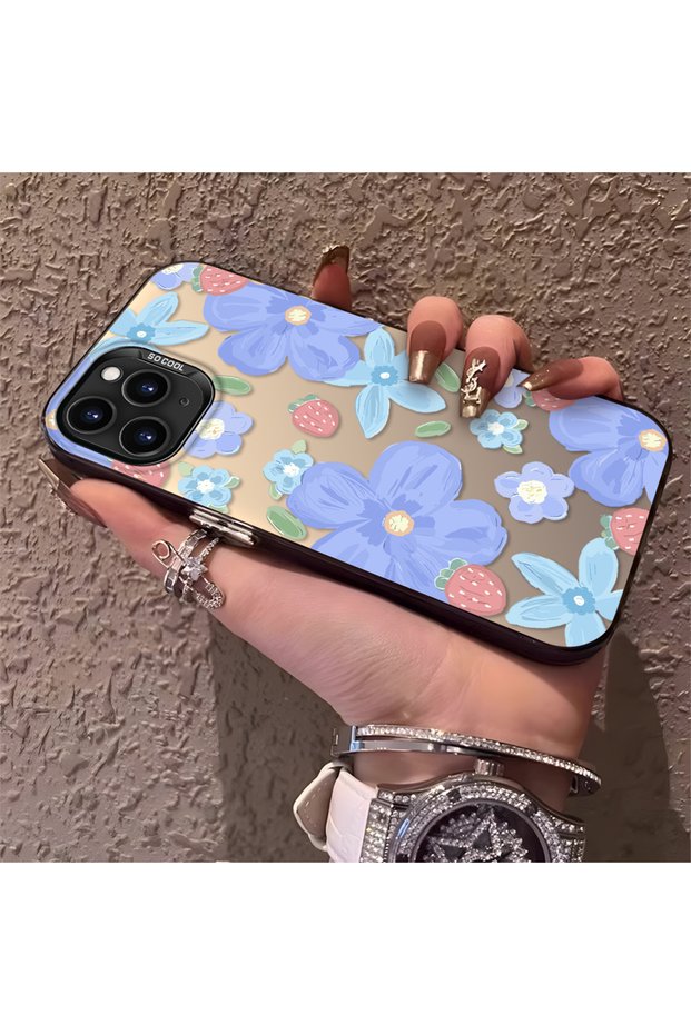 حافظة متوافقة مع هاتف iPhone 11 Pro Max بنمط زهرة الفراولة، واقية، للاستخدام اليومي