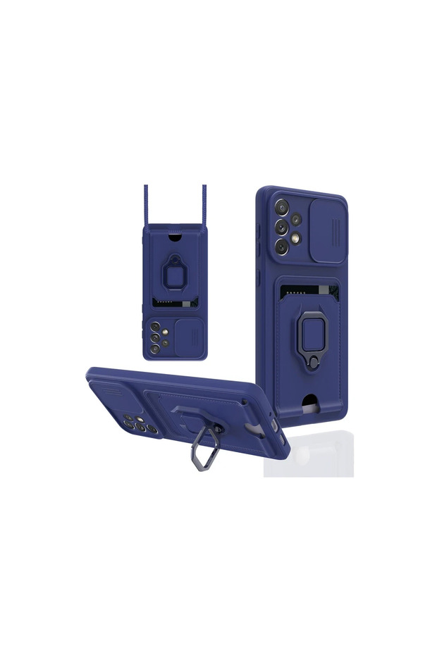 Samsung galaxy a33 5g case zuma business card ring silicone - navy blue