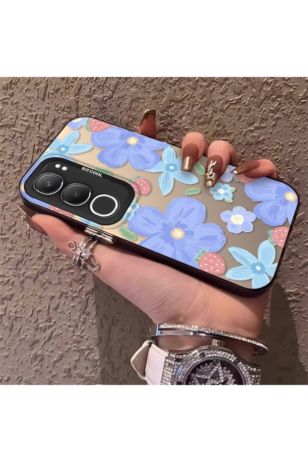 Vivo Y19S 4G/Y19S Pro Compatible Floral Strawberry Mix Pattern Case, Protective, Daily Use