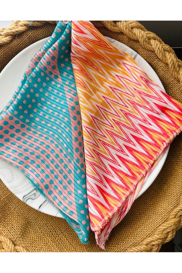 2-piece chiffon scarf 48*48 cm square
