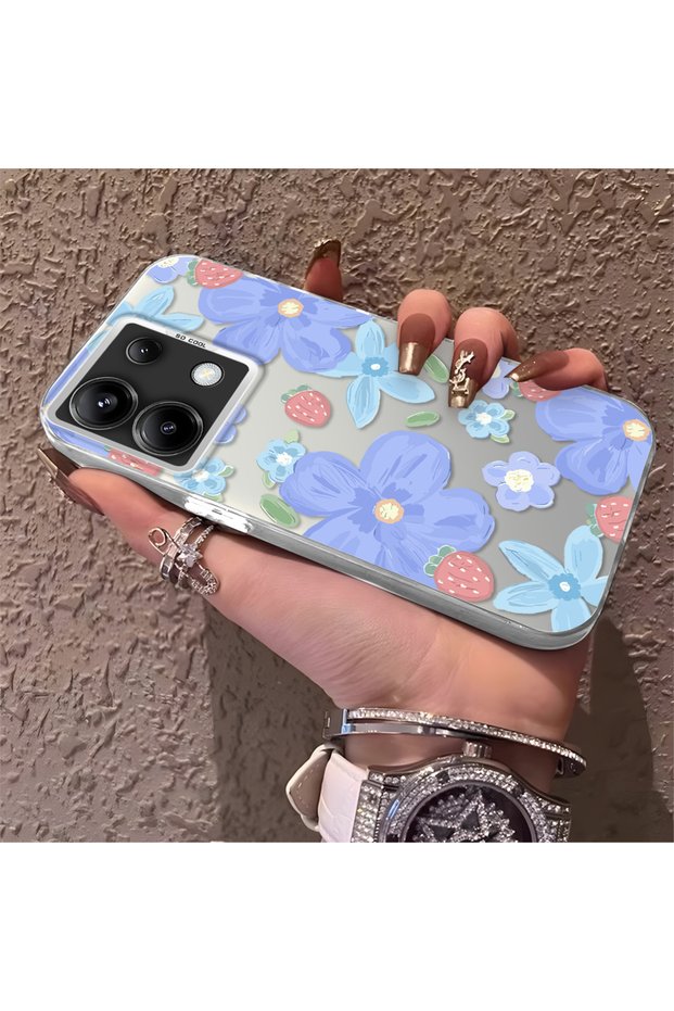 Redmi Note 13 Pro 5g Compatible Floral Strawberry Mix Pattern Case, Protective, Daily Use