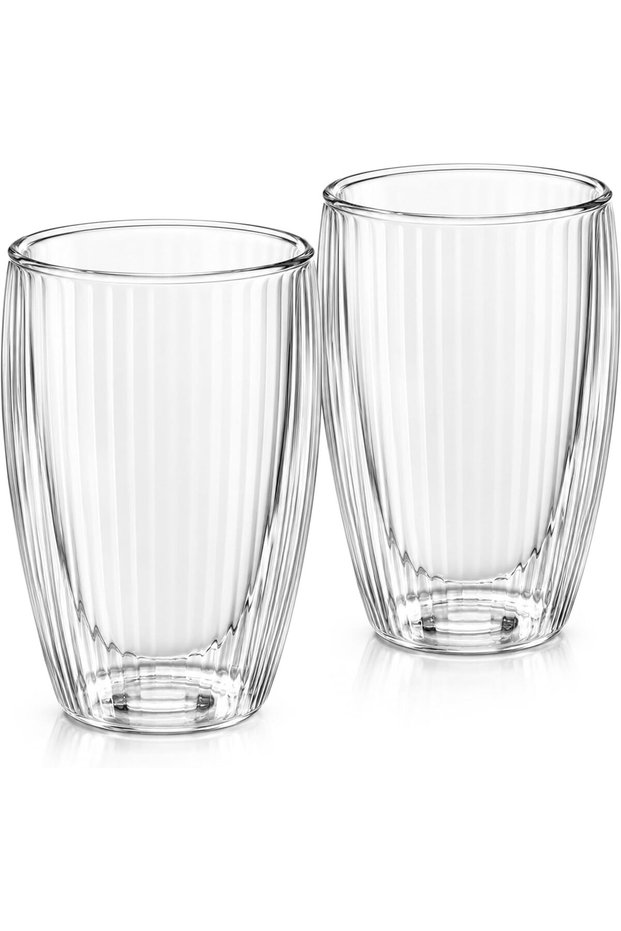450ml ETO Double Wall Borosilicate Glass Cups, Set of 2, Clear