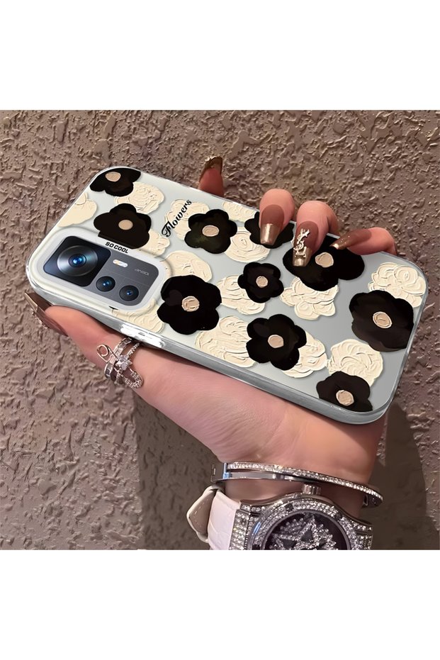 Mi 12T/12T Pro Compatible Oil Painting Style Floral Print Case, Long-Lasting, Elegant