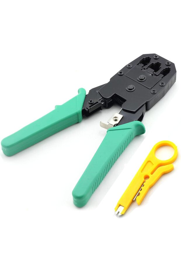 Network Crimper,Cable Stripper Cutter - RJ11 RJ45 Connector Crimper Pliers, for Network and Telephone Cables,Ethernet Crimping Hand Tools