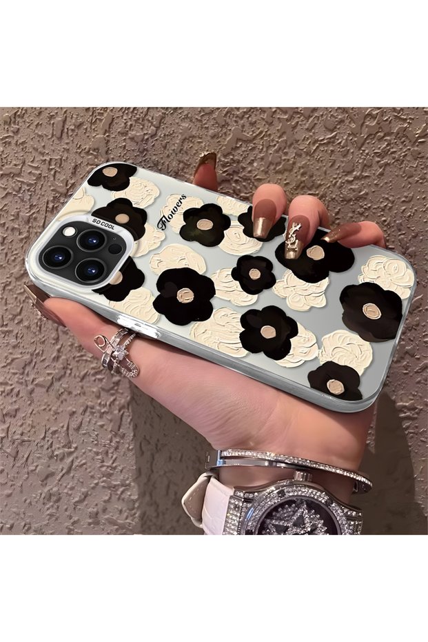 iPhone 12 Pro Max Compatible Oil Painting Style Floral Print Case, Long-Lasting, Elegant