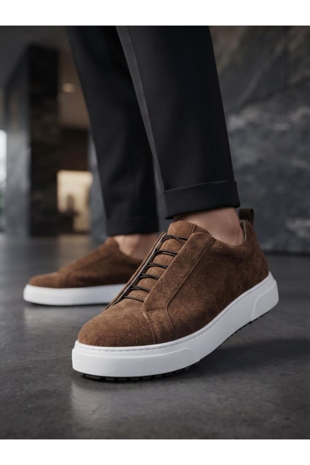 Ba0581 Men's Sneaker Daily Casual Sports Shoes Brown White Sole