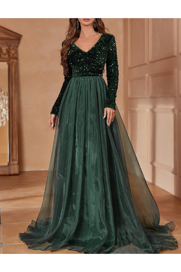 Rochie lunga, Verde
