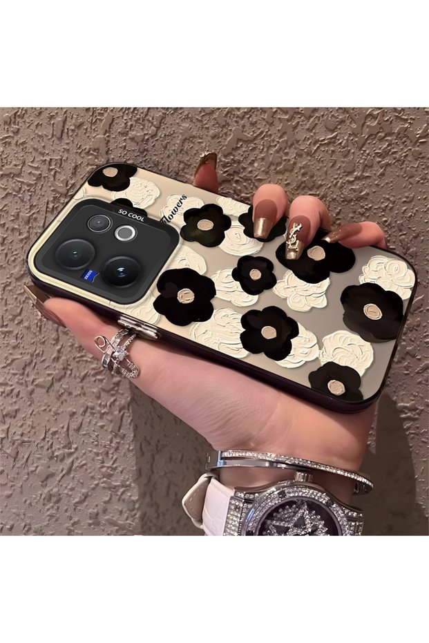 Vivo V60 Compatible Oil Painting Style Floral Printed Case, Long-Lasting, Elegant