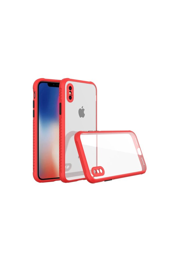 Apple iPhone XS Max Case Miami Transparent Silicone - Red