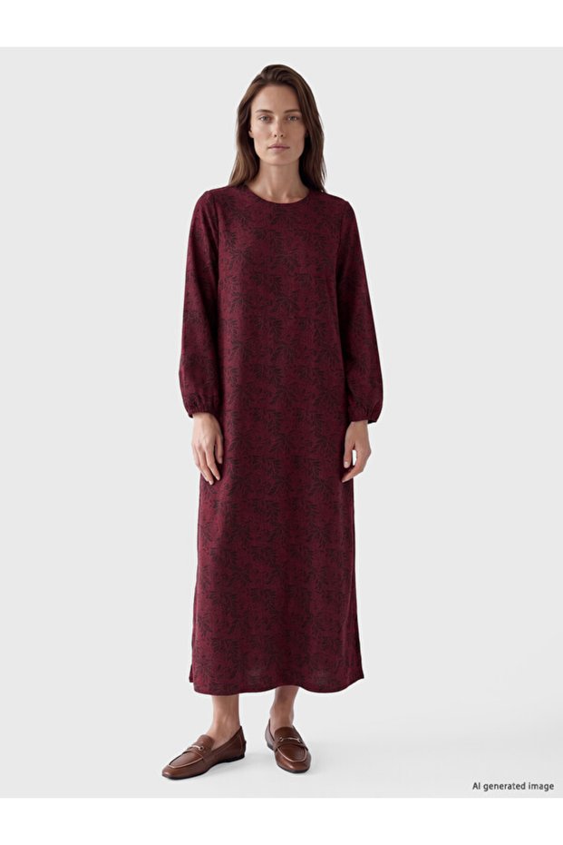 Rmz Gi̇yi̇m Farkiyla Zero Roba Collar Floral Dress