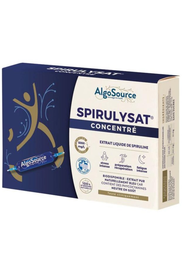 Spirulina Food Supplement - AlgoSource Spirulysate Concentrate, 20 vials