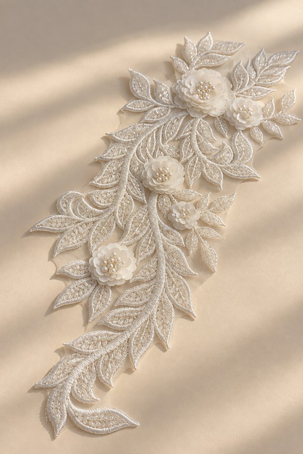 3D Floral Embroidered Applique
