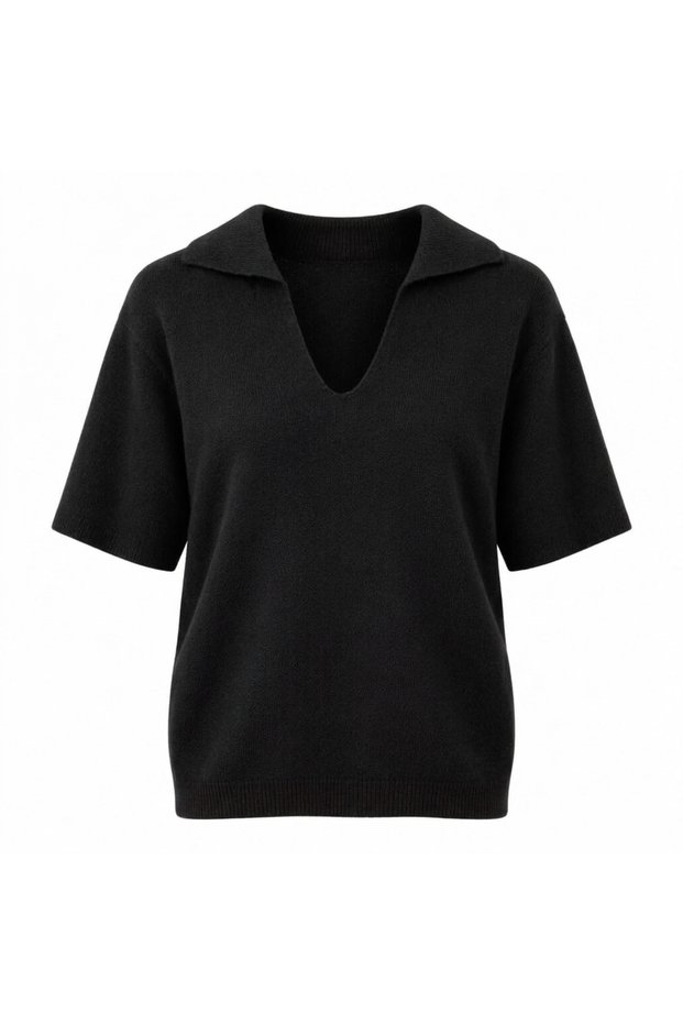 Italian Polo Collar Half Sleeve Knitwear
