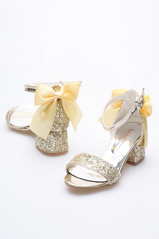 Gold Girls' Broken Glass Heels Shoes