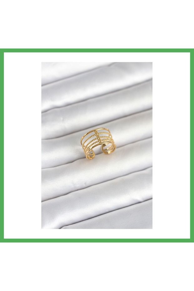 316L Steel Gold Color Vintage Model Women's Ring Bezoss