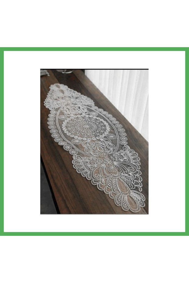 Lace Single Runner, Table Runner - Gray Bezoss