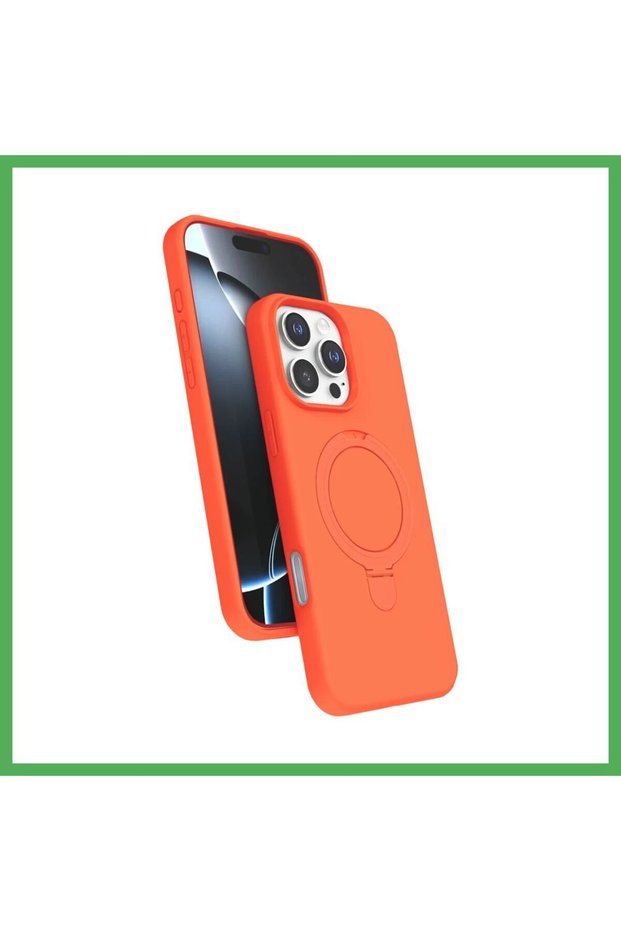 iPhone 16 Pro Max Compatible Regal Magsafe Stand Cover - Orange Bezoss