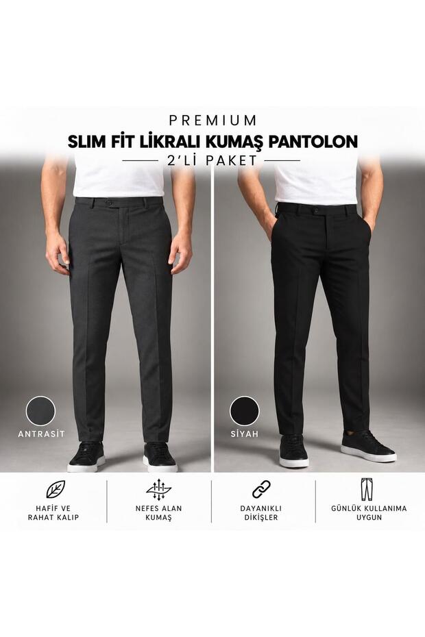 A Quality Lycra Slim Fit Fabric Trousers