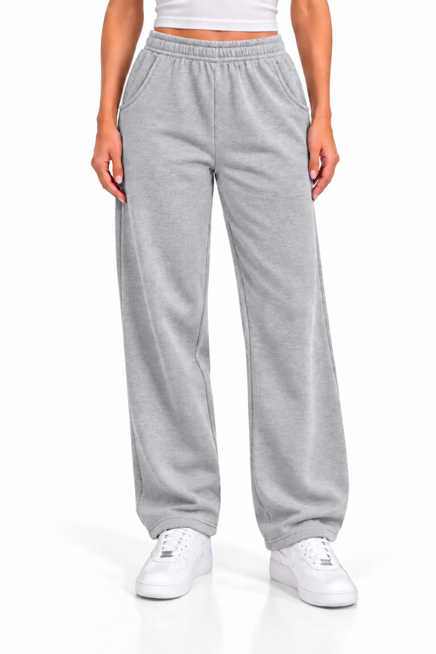 Unisex Oversize Wide Leg Sweatpants with Elastic Waist and Pockets, Comfortable Cut Casual Sports Trousers