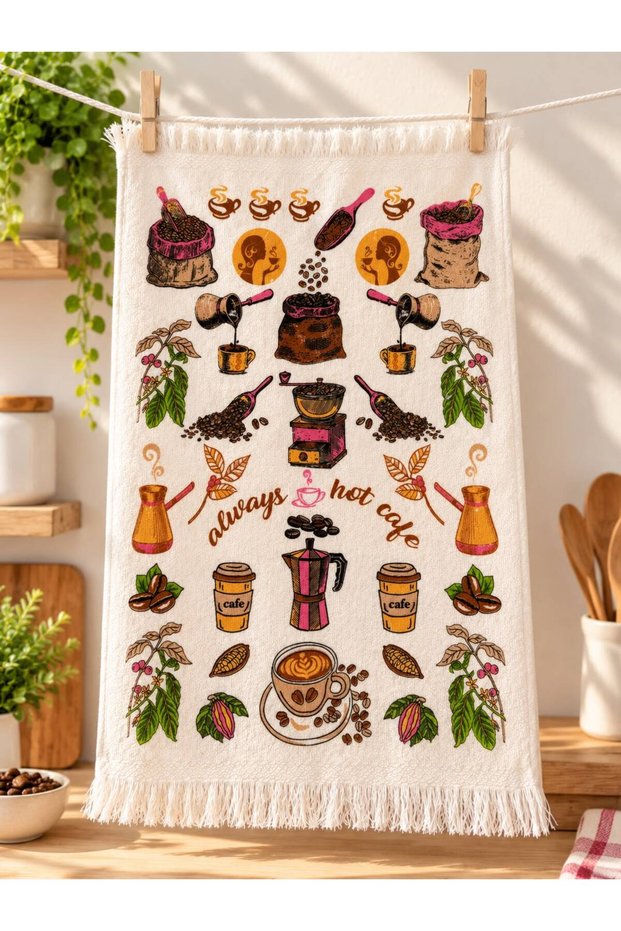 40X60 cm 2 Pieces 100% Cotton Printed Kitchen Towel Drying Cloth Hand Towel