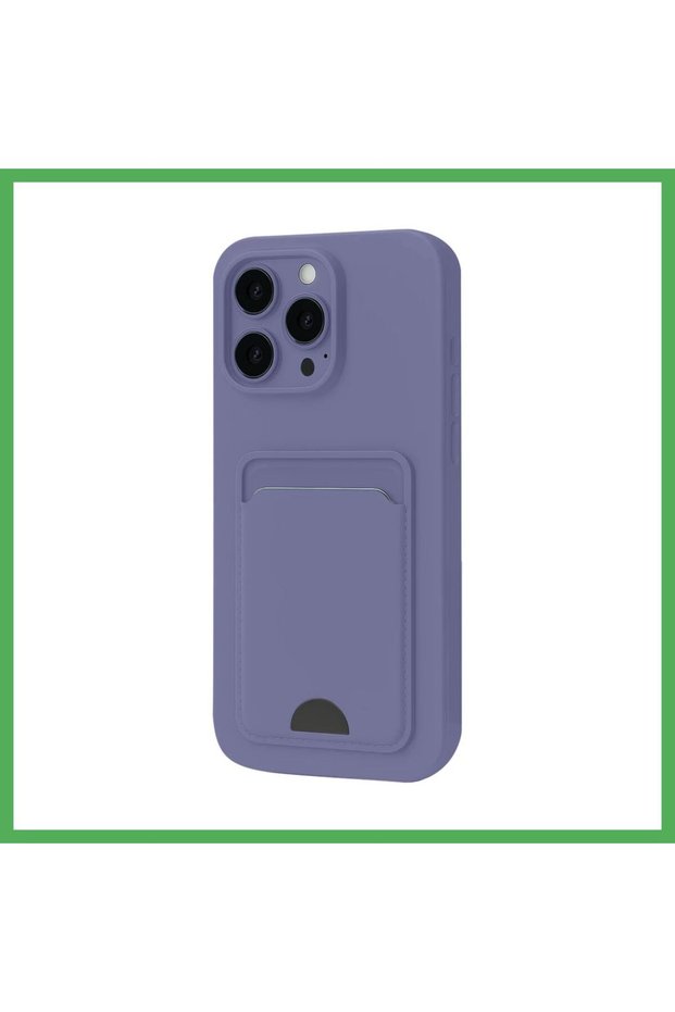 iPhone 16 Plus Compatible Case Kelvin Silicone with Business Card Holder - Lilac Bezoss