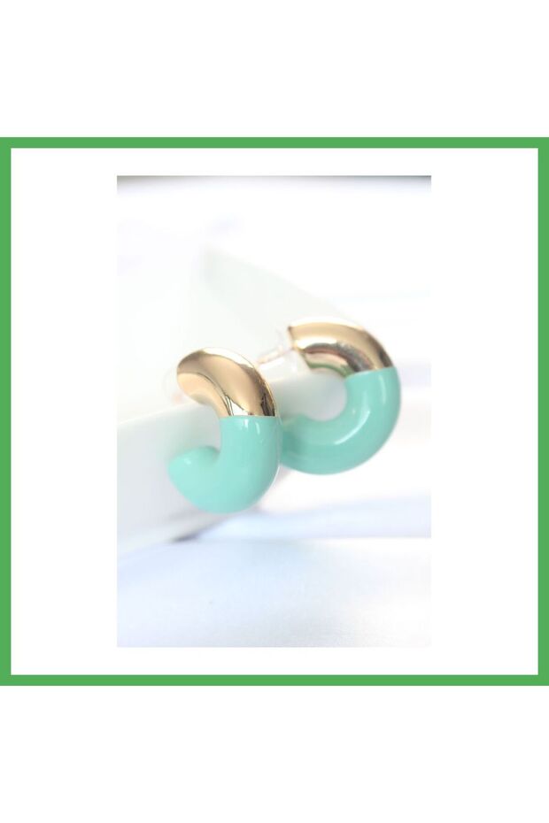 Ccb Turquoise Gold Double Color Earrings Bezoss