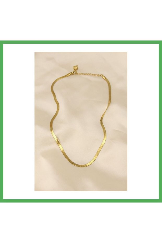 316L Steel Gold Color 45 cm Italian Chain Model Women's Necklace Bezoss