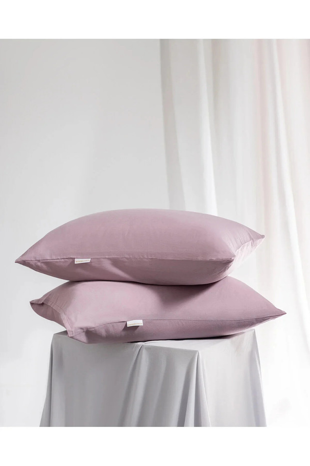 Ciel 100% Cotton Satin 2-Piece Pillowcase - Light Plum