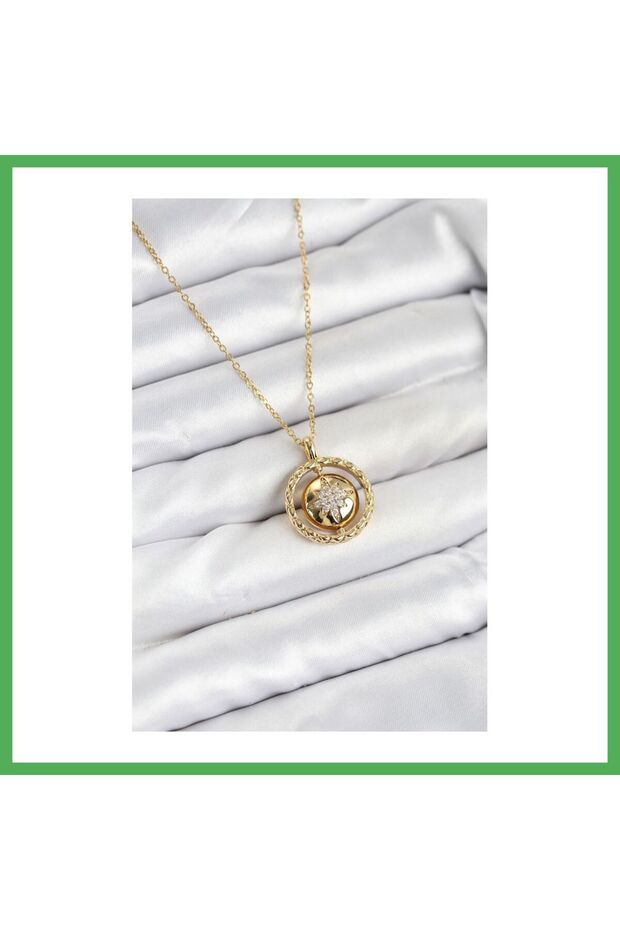 316L Steel Chain Gold Color Pole Star Model Women's Necklace Bezoss