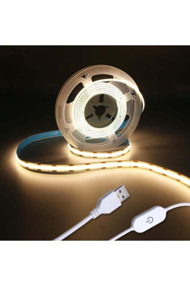 INSIJAM Led Strip Lights 5V USB 16.4ft/5m LED Touch Stepless Dimmable USB Strip Light 3000K Warm