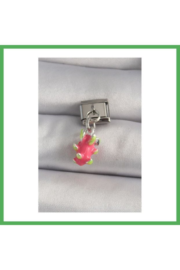 316L Steel Silver Color Sallant Dragon Fruit Model Nomination Charm Bezoss
