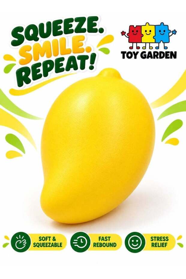 Mango Squishy Stress Relief Toy, Soft Squeezable Fruit Sensory Fidget Toy for Kids and