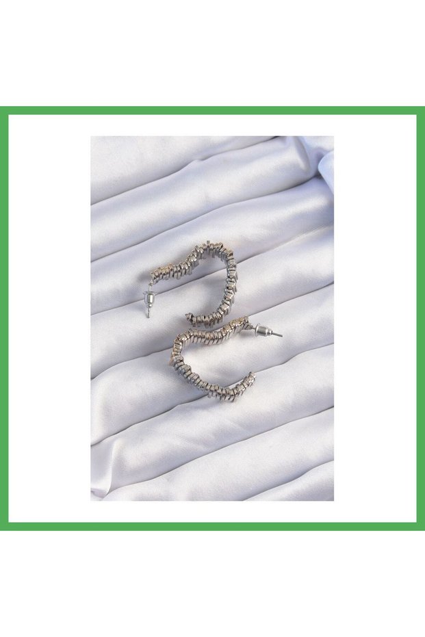 Brass Gold Silver Color Serrated Earrings Bezoss
