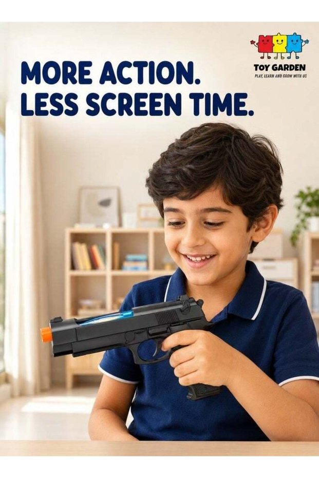 Soft Gun Toy, Kids Lightweight Pistol Flashing Sound And Light Space War, Kids Light-Up