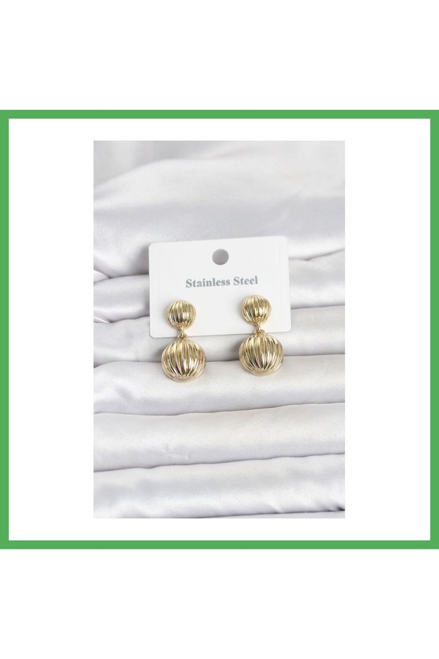 316L Steel Gold Color Vintage Model Women's Earrings Bezoss