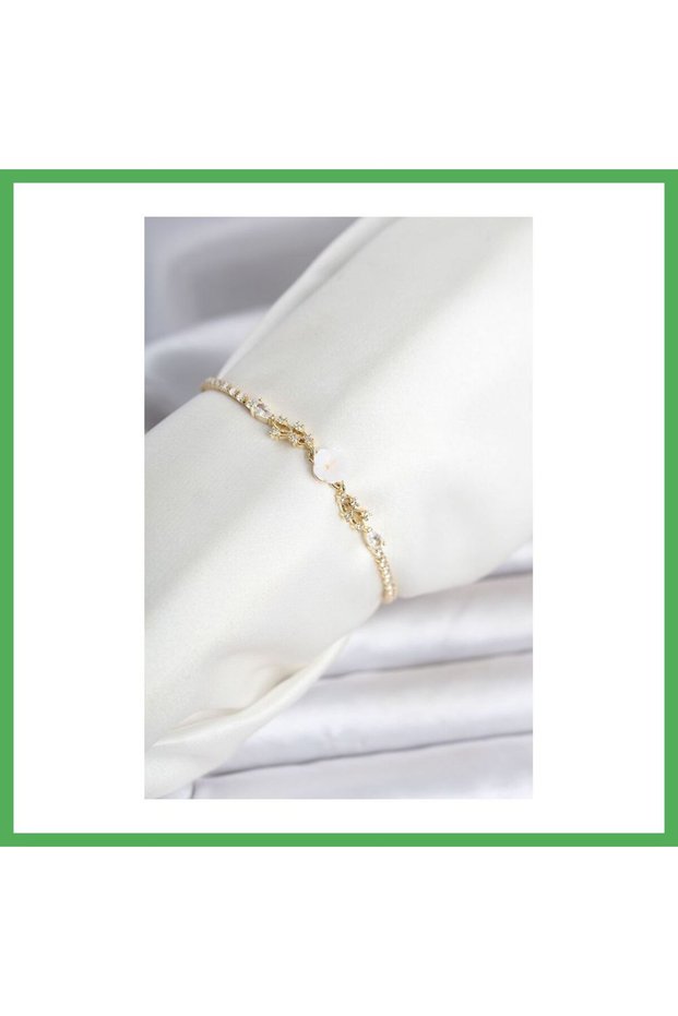 Brass Gold Color Flower Model Waterway Women's Bracelet Bezoss