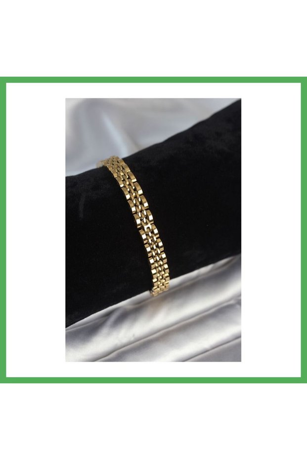 316L Steel 7 mm Thick Gold Color Men's Bracelet Bezoss