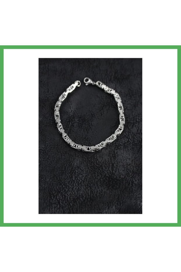 316L Steel Silver Color King Chain Men's Bracelet Bezoss