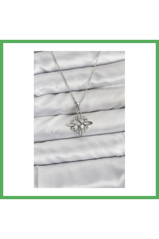 316L Steel Chain Silver Color Infinity Model Zircon Stone Women's Necklace Bezoss