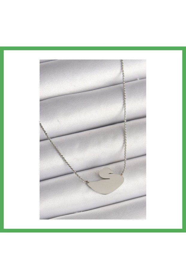 316L Steel Silver Color Chain Swan Model Women's Necklace Bezoss