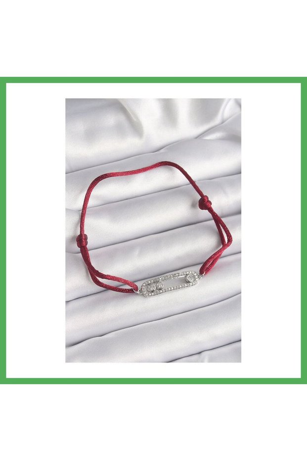 Red String Elevator Zircon Stone Silver Messika Model Women's Bracelet Bezoss