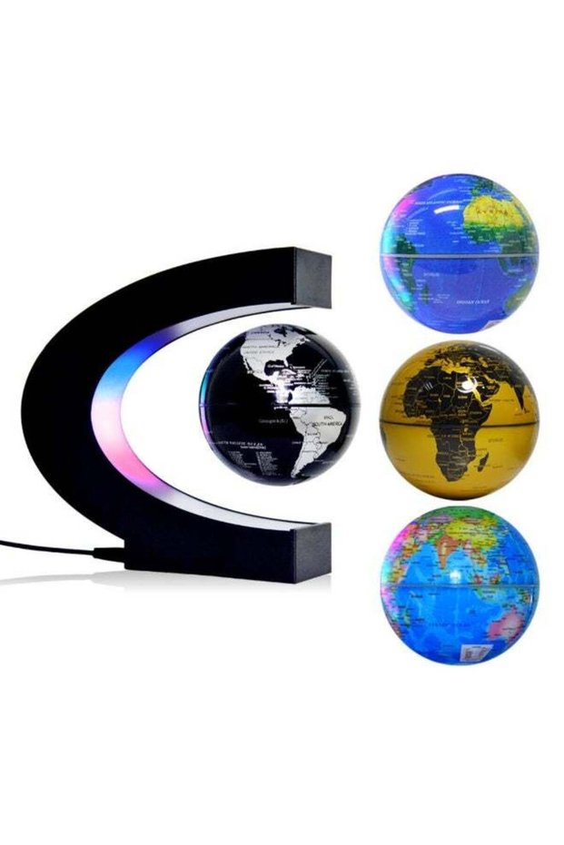 ARABIQO Magnetic Levitation Floating Globe 3 Inch – Anti Gravity Rotating World Map with LED Light