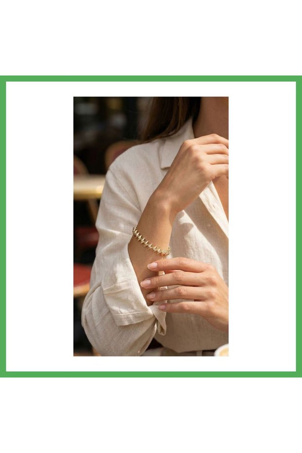Brass Gold Color Zircon Stone Diamond Pattern Women's Bracelet Bezoss